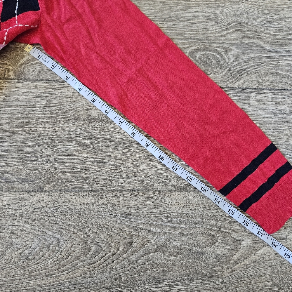 Talbots Cherry Red Argyle Pattern Lightweight Kni… - image 8